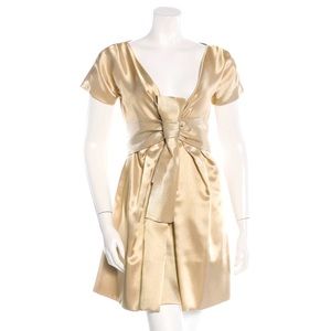 Alexander McQueen metallic A-line mini dress